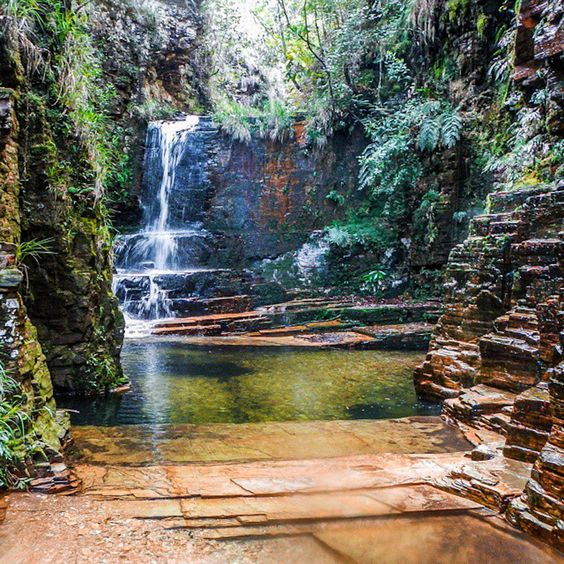 Piscina Natural entre Cannions e cachoeira em Capitólio