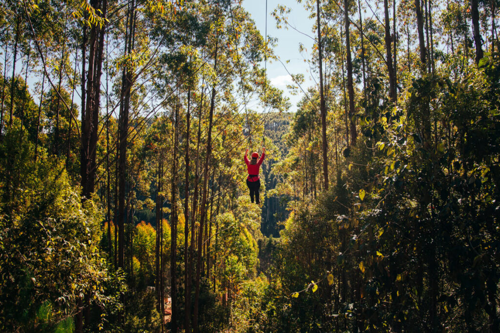 Tirolesa na Fazenda Radical onde fica Monte Verde