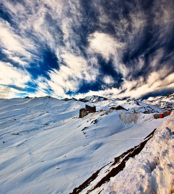 Montanha Nevada em pontos turísticos no chile